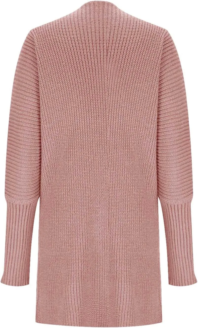 2023 Fall Casual Cardigan Sweaters for Women Long Sleeve Full Zipper Oversized Chunky Knit Cardigans Jacket Coat