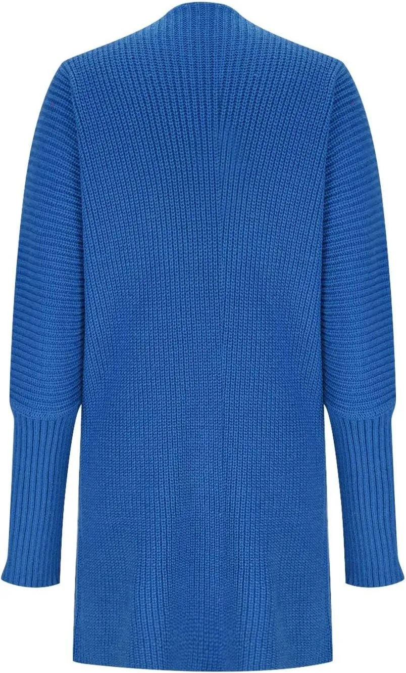 2023 Fall Casual Cardigan Sweaters for Women Long Sleeve Full Zipper Oversized Chunky Knit Cardigans Jacket Coat