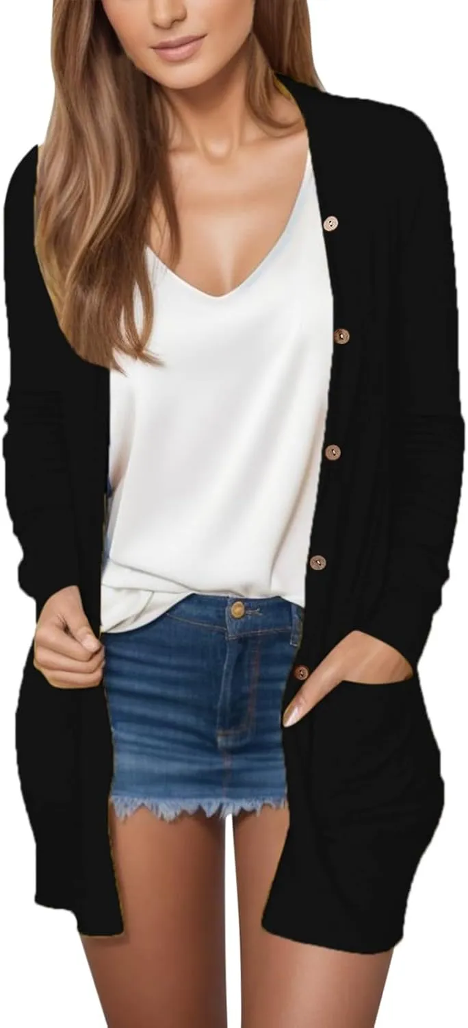 2023 Lightweight Cardigans for Women Summer Drape Business Casual Open Front Cardigans Sweater Fall Long Sleeve Coat Jakets