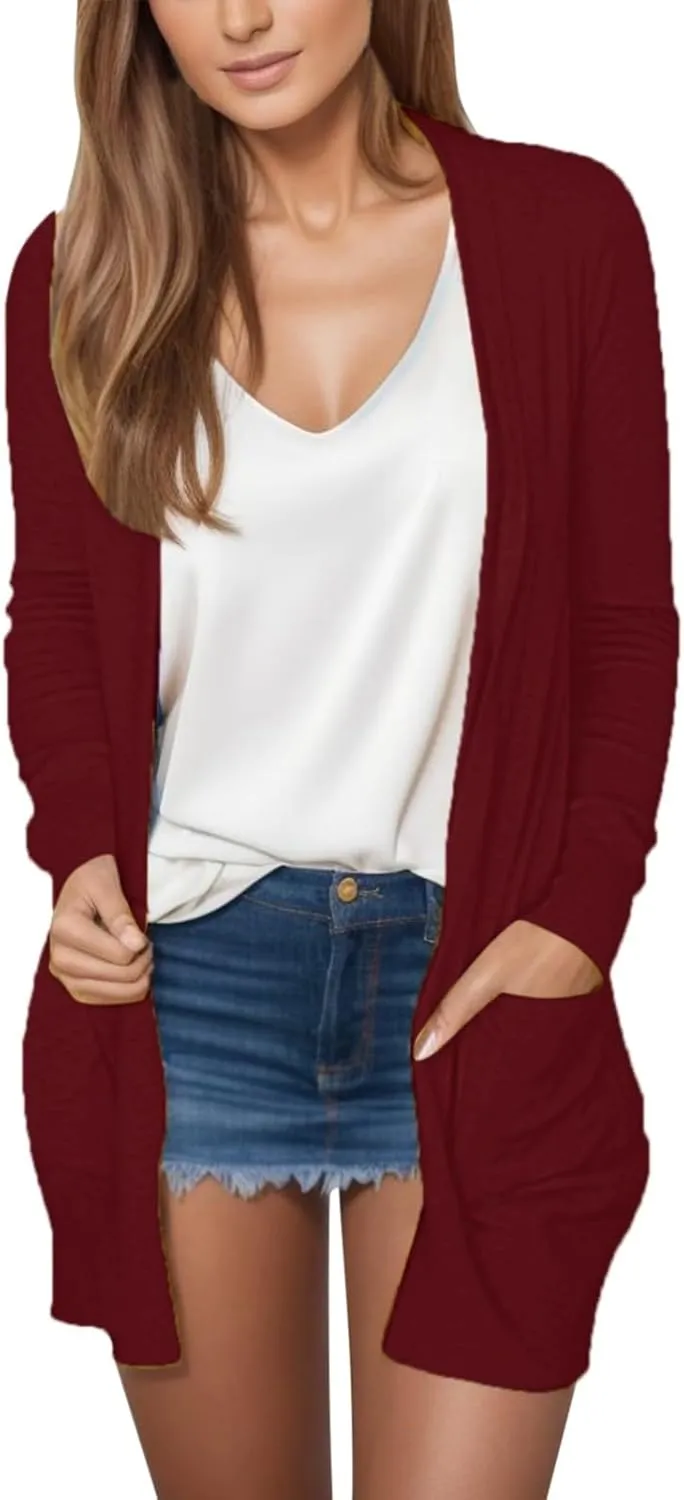 2023 Lightweight Cardigans for Women Summer Drape Business Casual Open Front Cardigans Sweater Fall Long Sleeve Coat Jakets