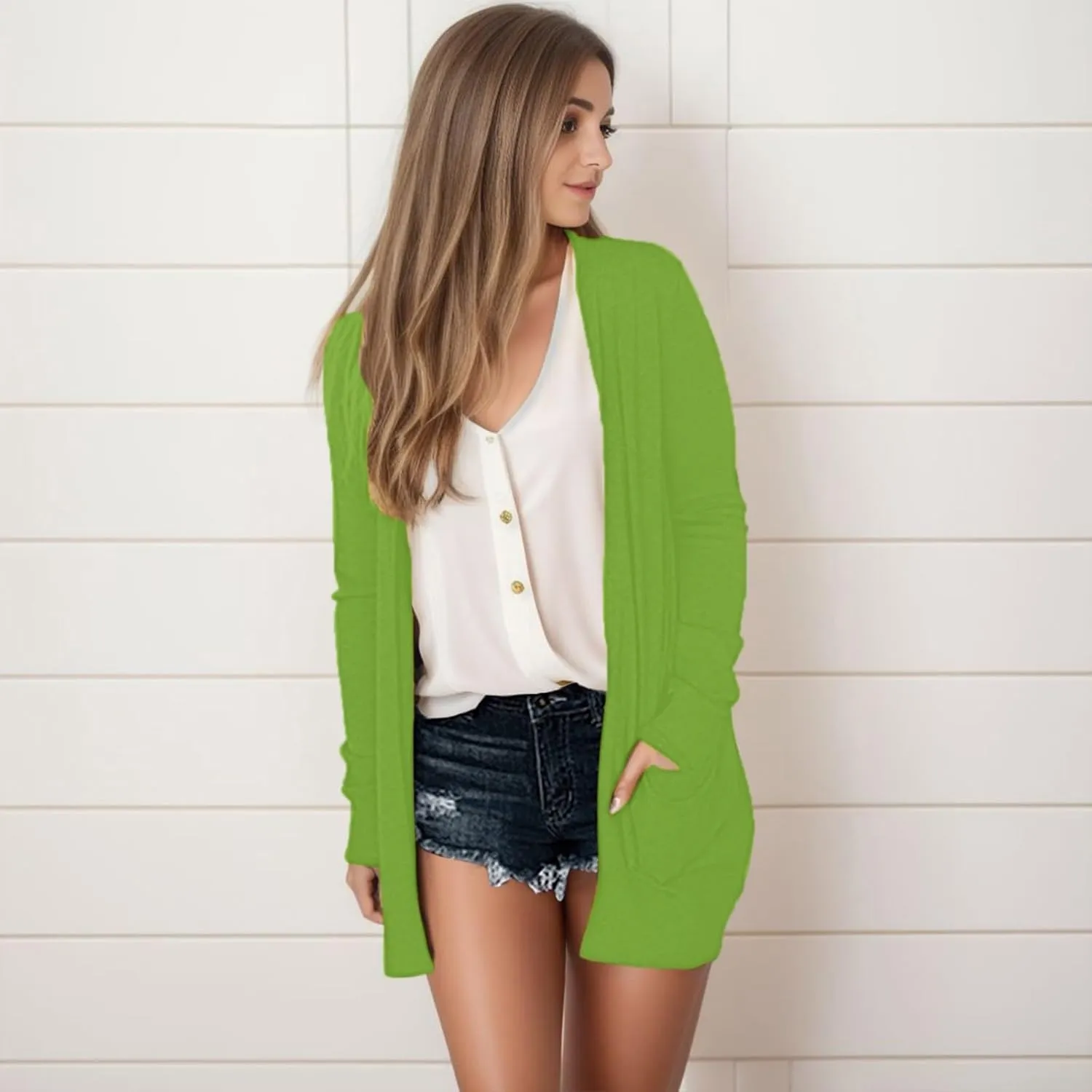 2023 Lightweight Cardigans for Women Summer Drape Business Casual Open Front Cardigans Sweater Fall Long Sleeve Coat Jakets