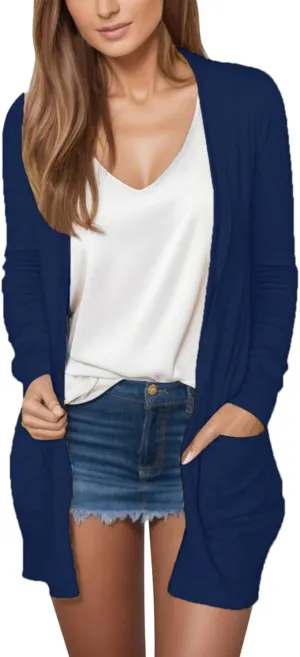 2023 Lightweight Cardigans for Women Summer Drape Business Casual Open Front Cardigans Sweater Fall Long Sleeve Coat Jakets