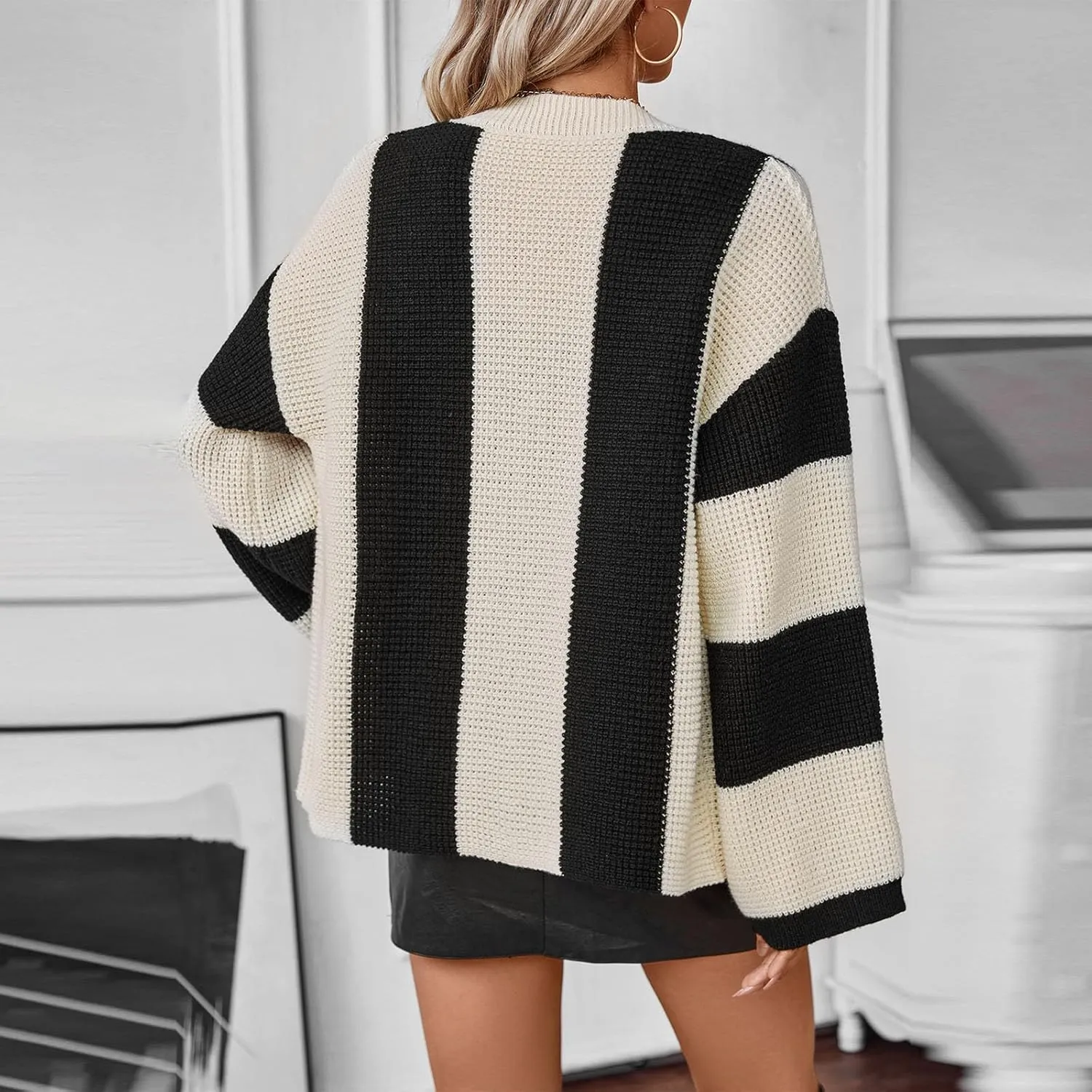 2024 Long Sleeve Cardigans For Women Oversized Comfy Open Front Knit Sweaters Chunky Soft Button Down Fall Cardigans