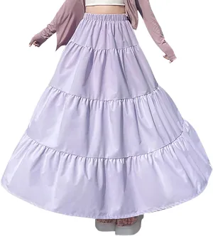 2025 Fashion Skirt for Women Summer Elastic High Waist Skirts Casual Flowy Swing A Line Ruffle Tiered Maxi Skirt
