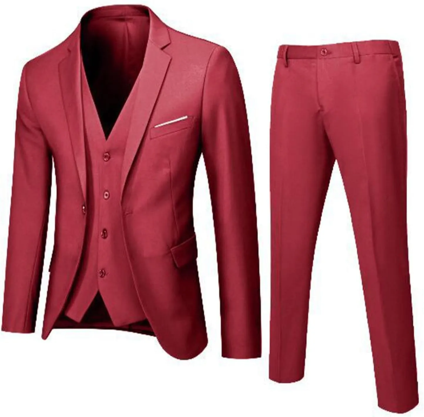 3 Piece Mens Suits Classic Fit Mens Suit Single Breasted Jacket,Vest and Pant Sets for Wedding Prom Party Suit