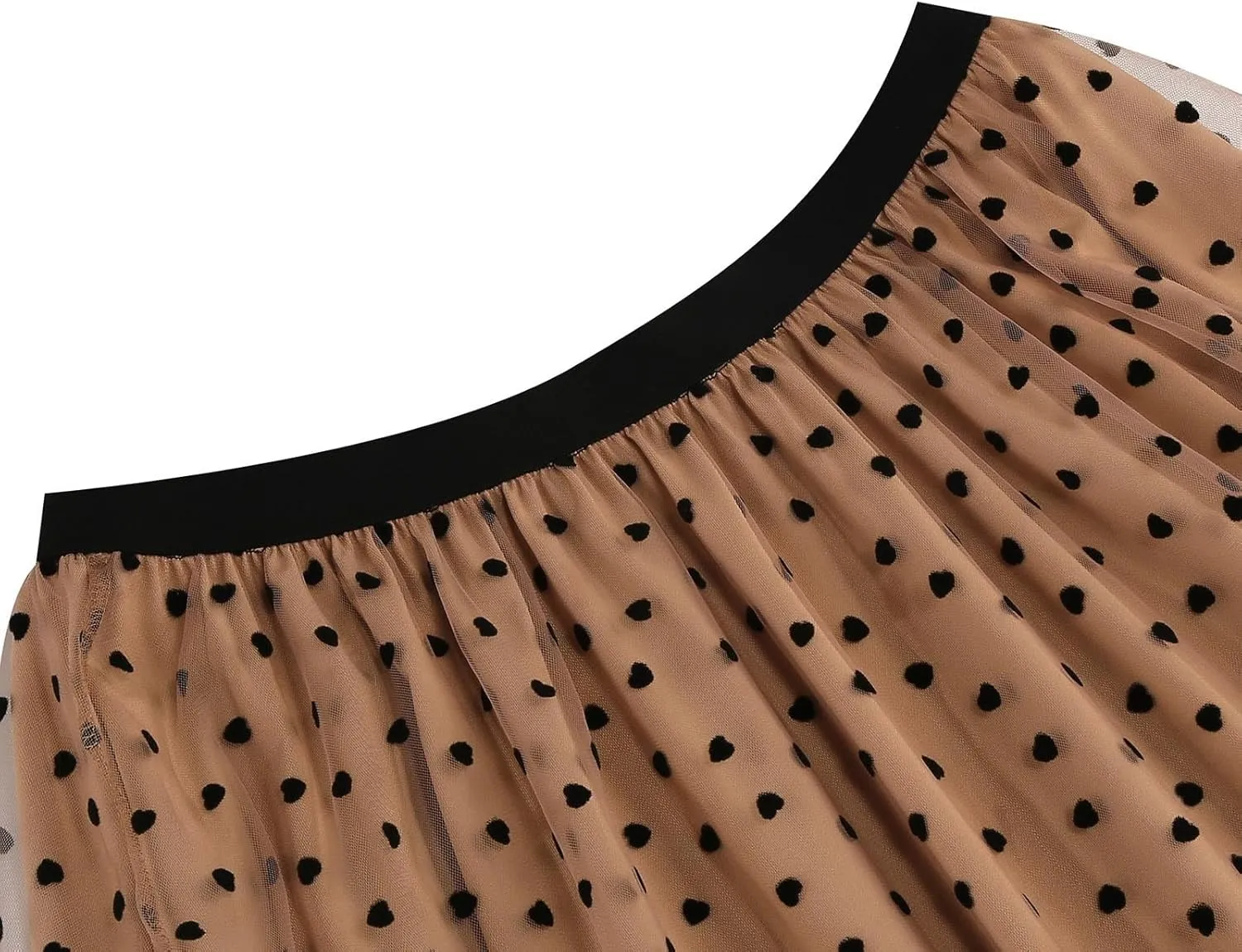 A Line Skirts for Women Mesh Midi Flowy Skirts Elastic Waist Elegant Tulle Fairy Skirts Layered Wedding Guest Skirts
