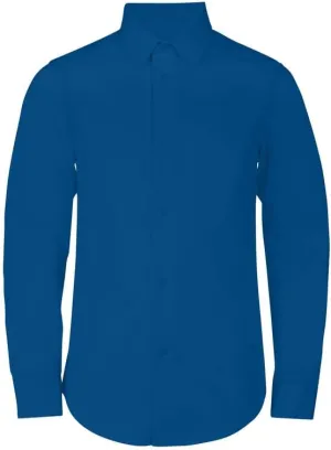 Adam Baker Boy's Regular Fit 4-Way Stretch Long Sleeve Solid Dress Shirt - Colors