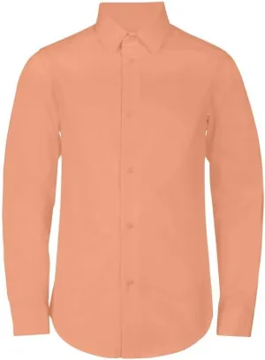 Adam Baker Boy's Regular Fit 4-Way Stretch Long Sleeve Solid Dress Shirt - Colors