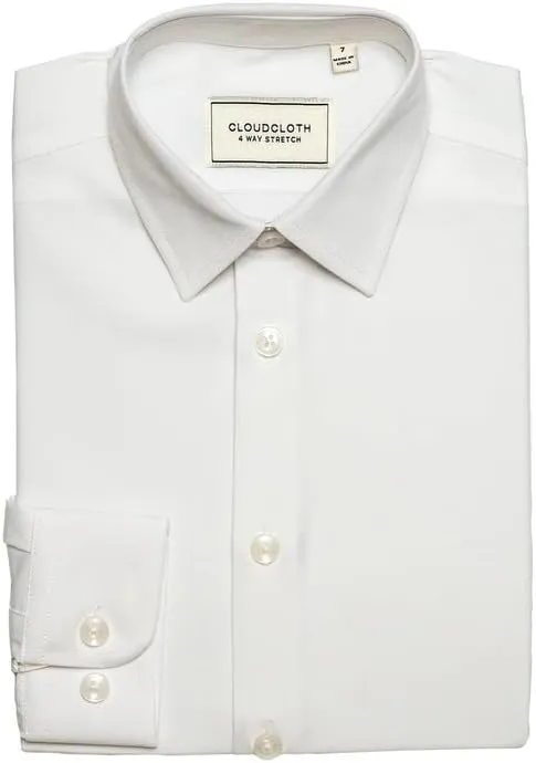 Adam Baker Boy's Slim Fit 4-Way Stretch Long Sleeve Solid Dress Shirt - Colors