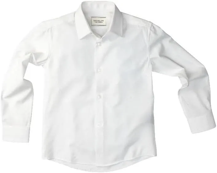 Adam Baker Boy's Slim Fit 4-Way Stretch Long Sleeve Solid Dress Shirt - Colors