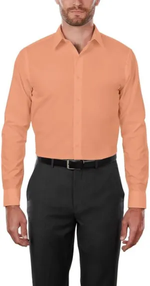 Adam Baker Men's 4-Way Stretch Slim Fit Long Sleeve Solid Dress Shirt - Colors