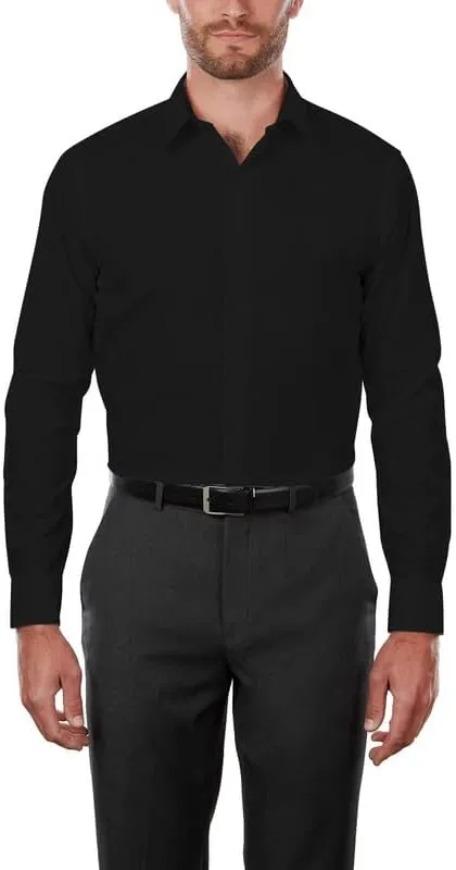 Adam Baker Men's 4-Way Stretch Slim Fit Long Sleeve Solid Dress Shirt - Colors