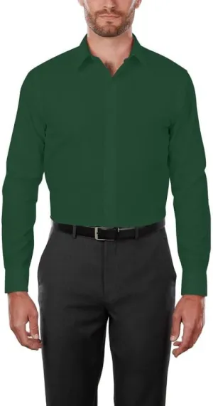 Adam Baker Men's 4-Way Stretch Slim Fit Long Sleeve Solid Dress Shirt - Colors