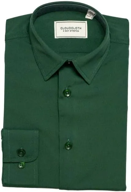 Adam Baker Men's 4-Way Stretch Slim Fit Long Sleeve Solid Dress Shirt - Colors