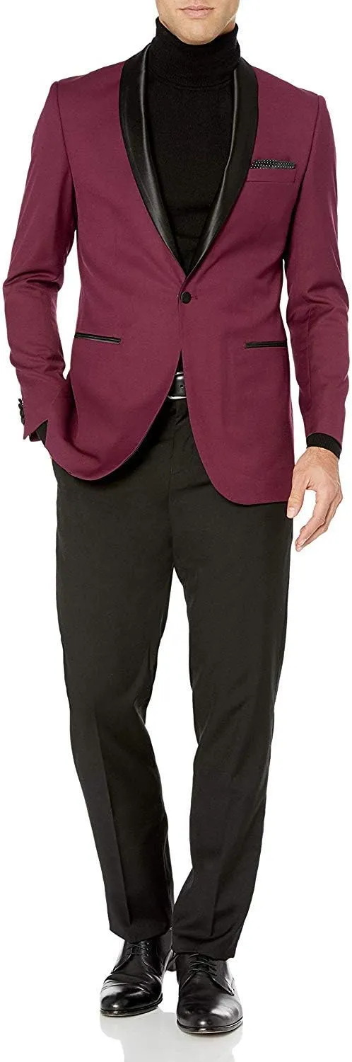Adam Baker Men's Classic & Slim Fit Two-Piece Formal Tuxedo Suit - Available in Many Sizes & Colors