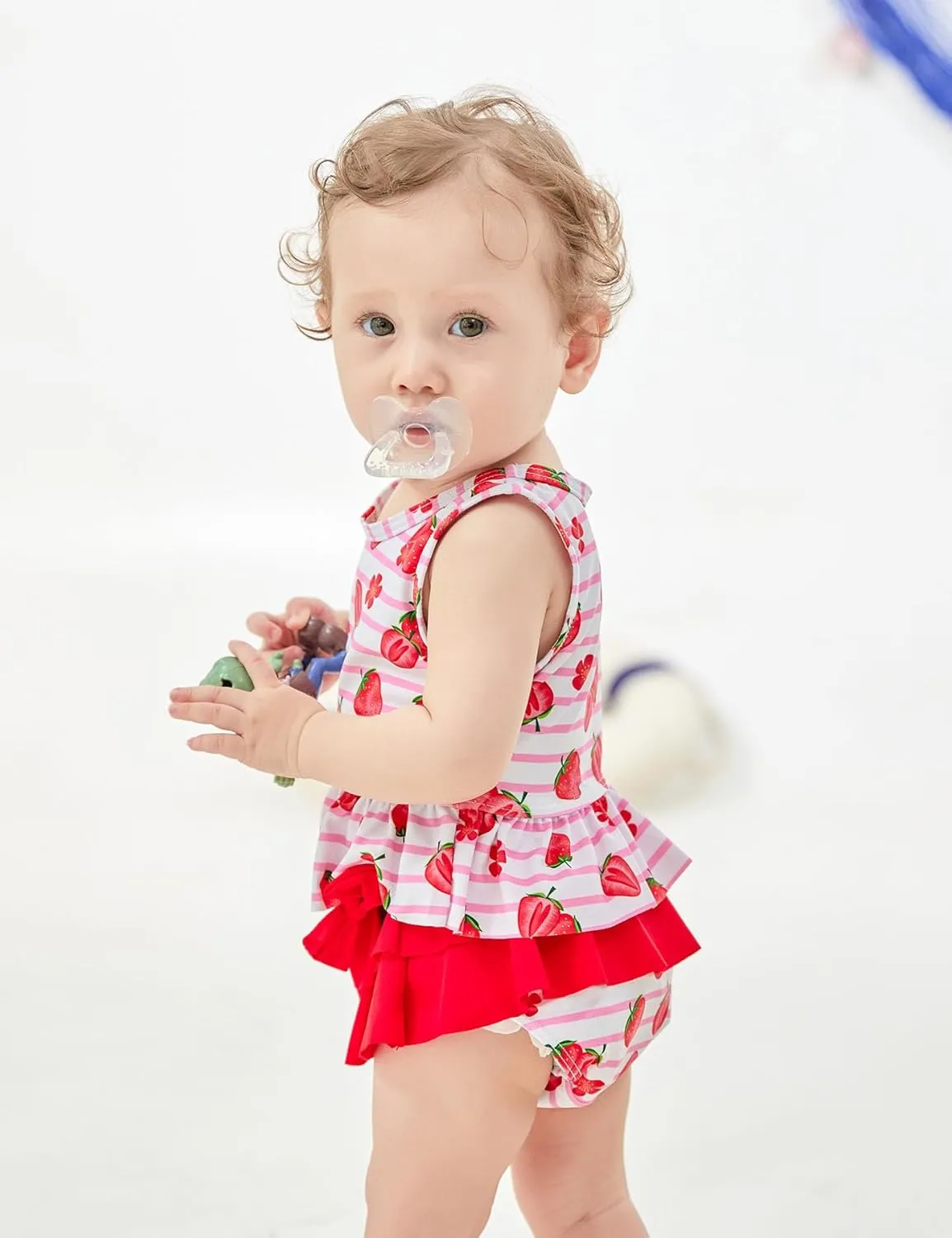 Ahegao 6M-3T Baby Girls Swimsuits for Toddlers Kids 3pcs Bathing Suits Bikini