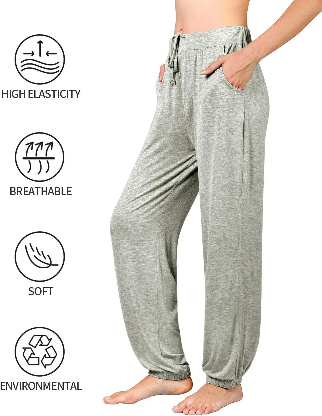 Air Curvey Casual Womens Pants Soft Lounge Pants Sleep Pajama Bottoms With Pocket