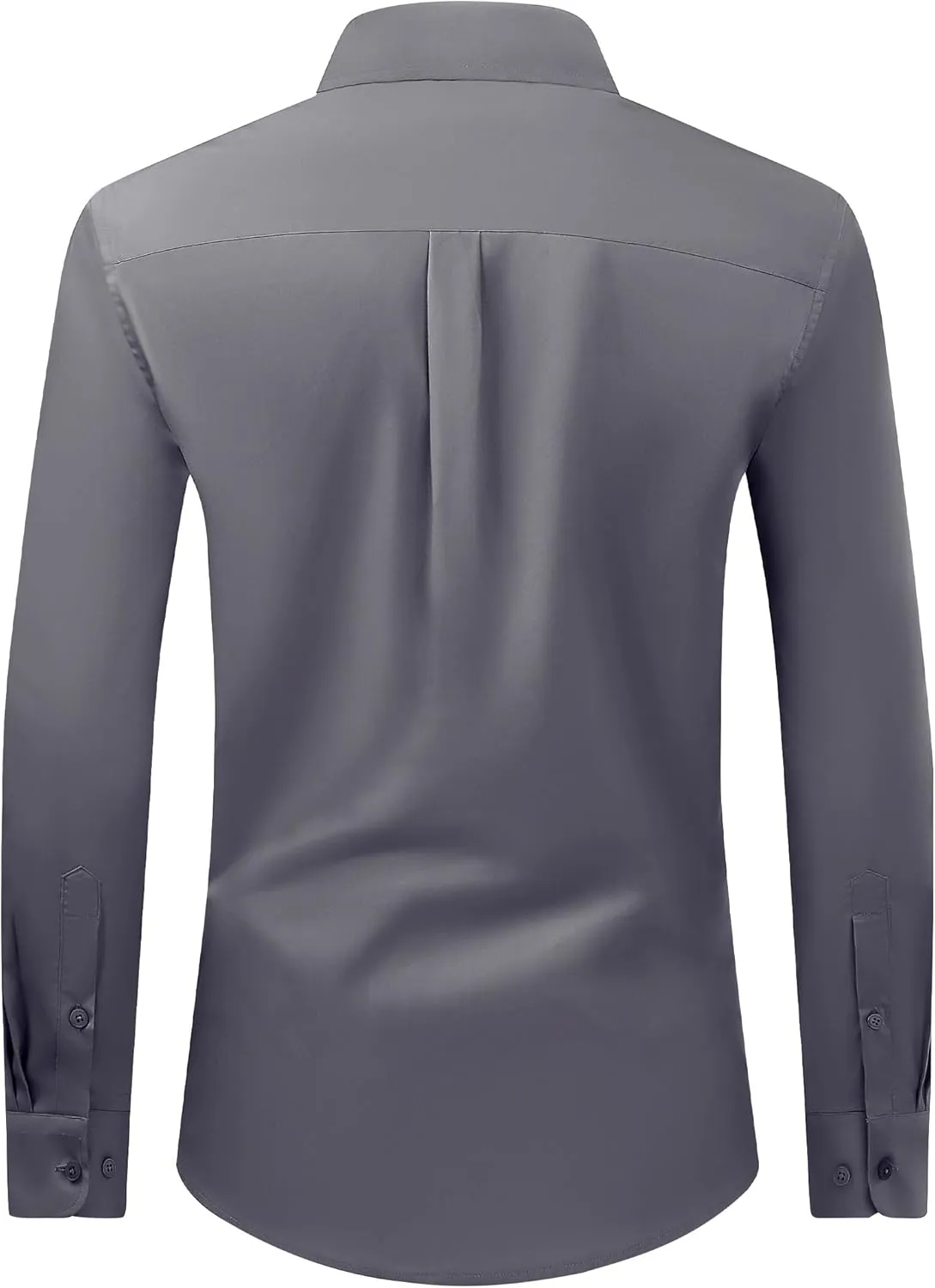Alimens & Gentle Men's Dress Shirt Regular Fit Stretch Stain Shield Long Sleeve Solid Business Wedding Button Down Shirts