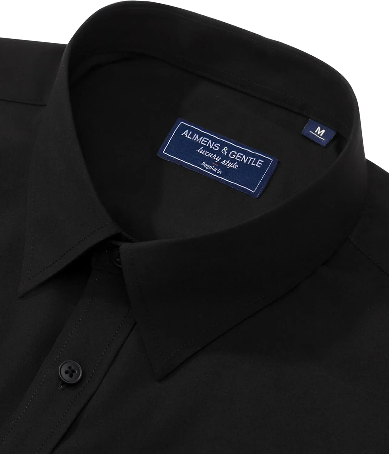 Alimens & Gentle Men's Dress Shirt Regular Fit Stretch Stain Shield Long Sleeve Solid Business Wedding Button Down Shirts