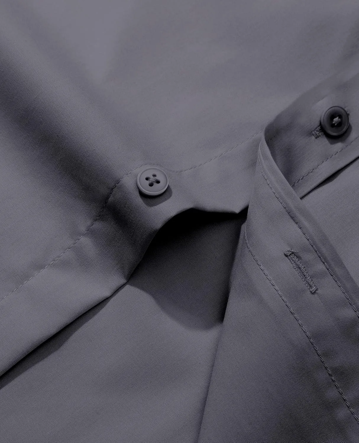 Alimens & Gentle Men's Dress Shirt Regular Fit Stretch Stain Shield Long Sleeve Solid Business Wedding Button Down Shirts