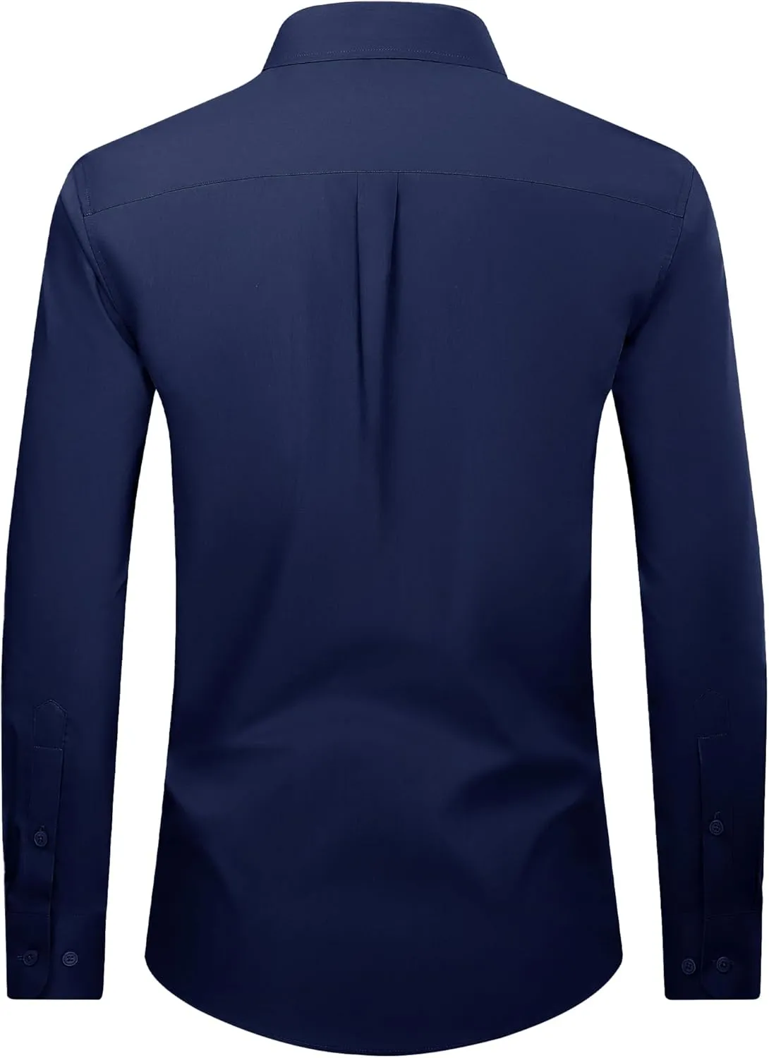 Alimens & Gentle Men's Dress Shirt Regular Fit Stretch Stain Shield Long Sleeve Solid Business Wedding Button Down Shirts