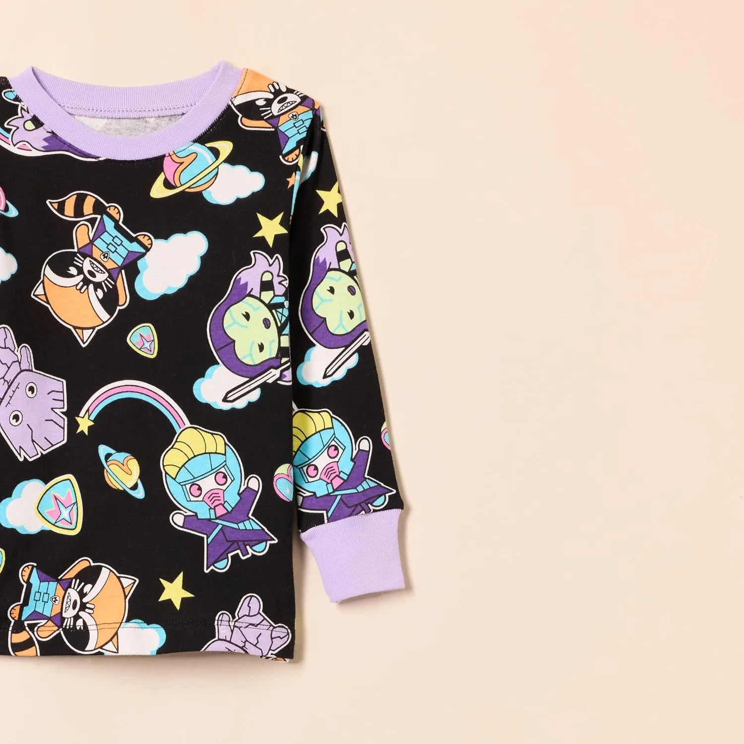Amazon Essentials Disney | Marvel | Star Wars Babies, Toddlers, and Girls' Pajama Set, 4-Piece (Previously Spotted Zebra)