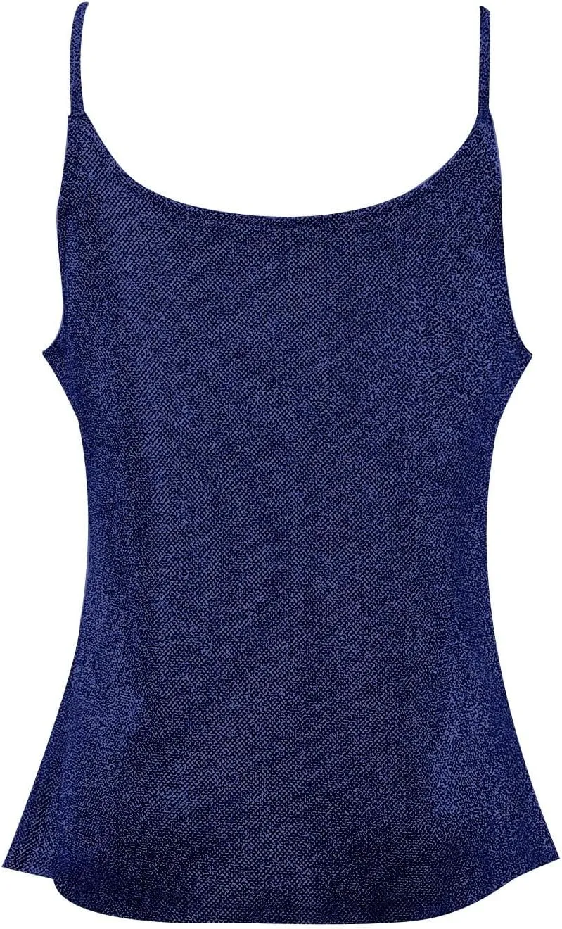 Azeralia Womens Tank Tops Casual Fashion V Neck Strappy Sequin Sparkle Shimmer Camisole Sexy Sleeveless Tanks Tops
