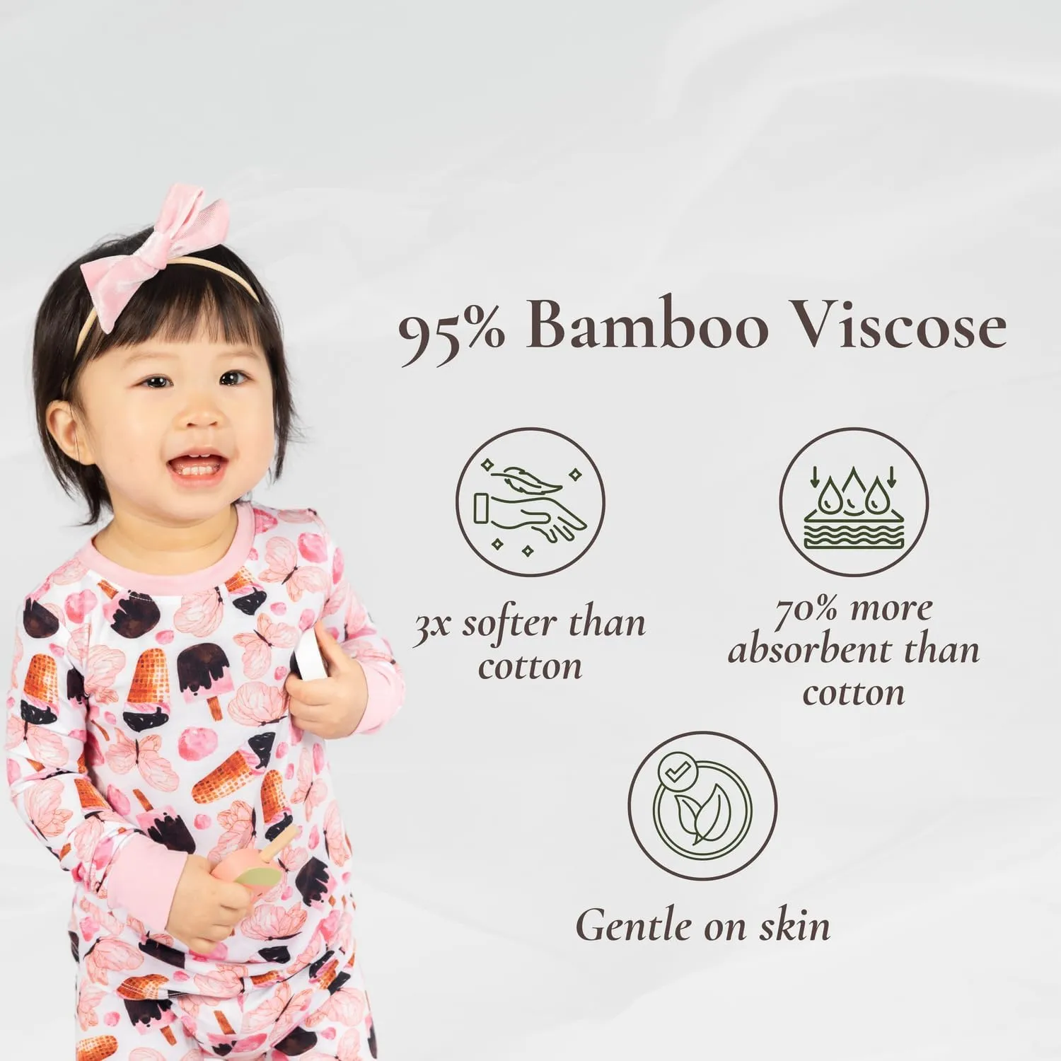 Bamboo Baby Pajamas - Long Sleeve Onesie Soft, Breathable, Stretchable Toddler Pajamas 95% Bamboo Viscose Kids PJs