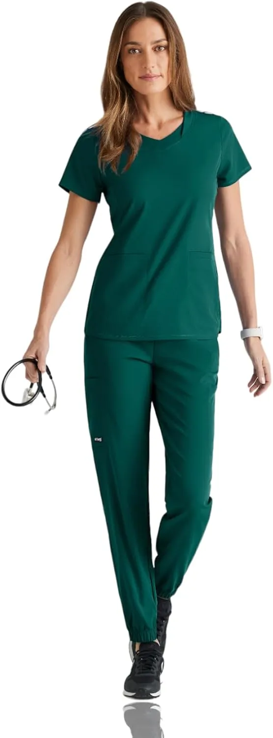 BARCO Grey's Anatomy Spandex Stretch Direct - Dash Scrub Jogger for Women, Elastic Waist Yoga Style Women's Scrub Pant