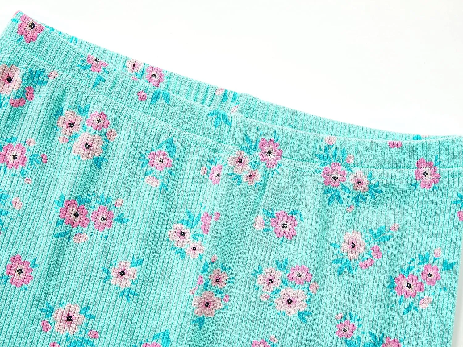 Beezizac Toddler & Little Girls Pajamas Cute Ditsy Floral/Strawberry Fruit Tee & Pants PJ Spring Set Kid Size 2T- 10