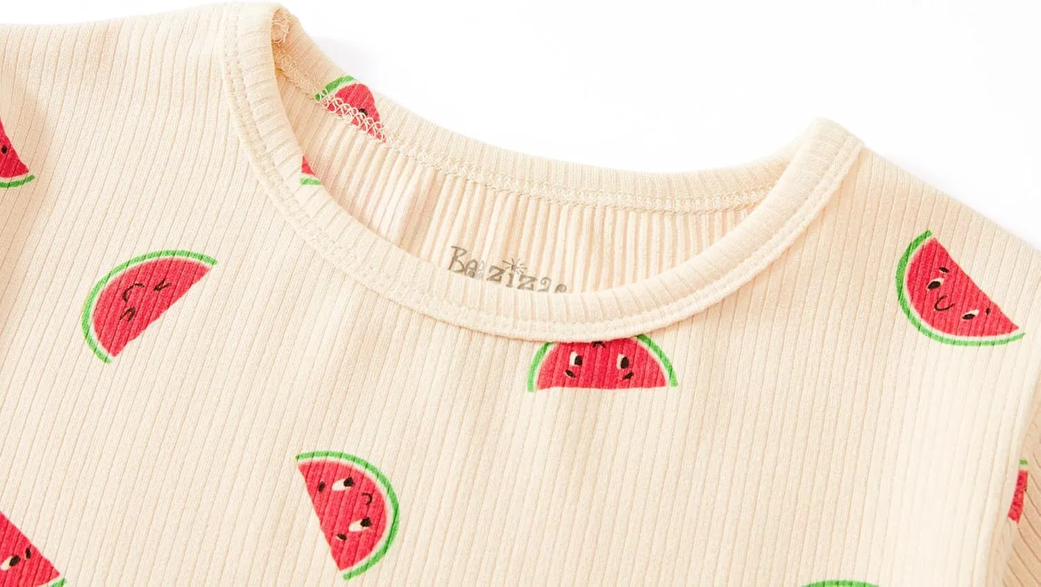 Beezizac Toddler & Little Girls Pajamas Cute Ditsy Floral/Strawberry Fruit Tee & Pants PJ Spring Set Kid Size 2T- 10