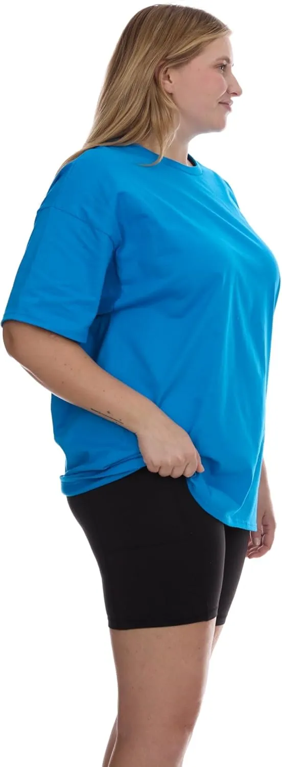 BILLIONHATS 6 Pack of Womens Oversized Cotton T-Shirts, Crew Neck Short Sleeve Baggy Loose Tops Oversize Tees