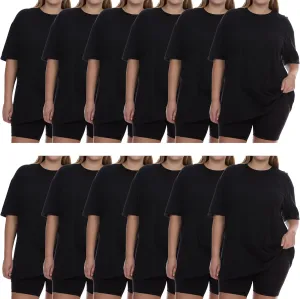 BILLIONHATS Womens Oversized Cotton T-Shirts, Crew Neck Short Sleeve Baggy Loose Tops Oversize Tees