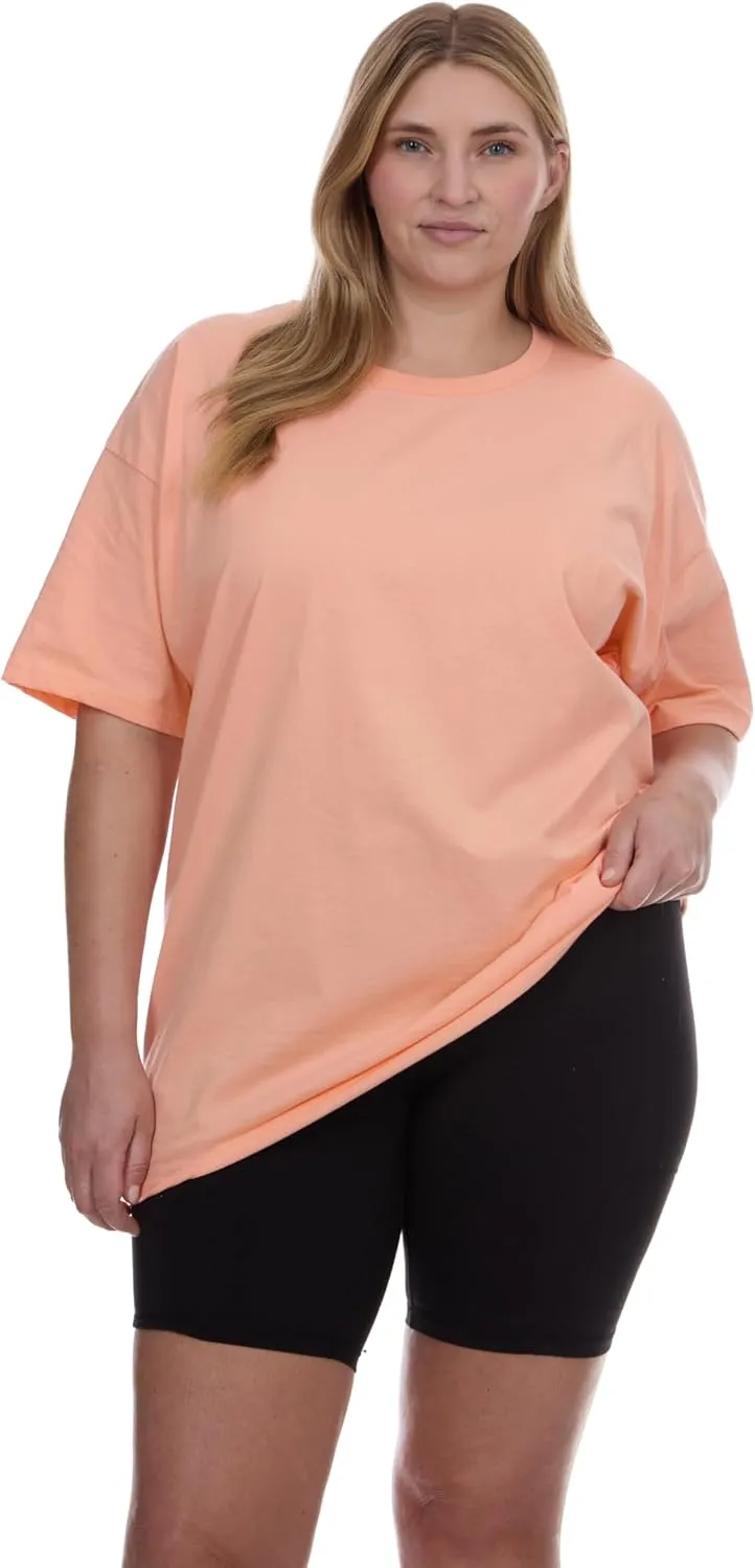 BILLIONHATS Womens Oversized Cotton T-Shirts, Crew Neck Short Sleeve Baggy Loose Tops Oversize Tees