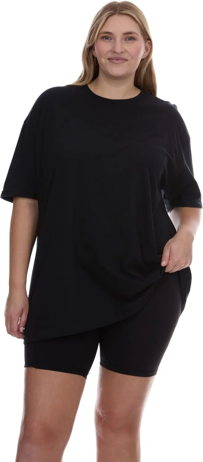 BILLIONHATS Womens Oversized Cotton T-Shirts, Crew Neck Short Sleeve Baggy Loose Tops Oversize Tees