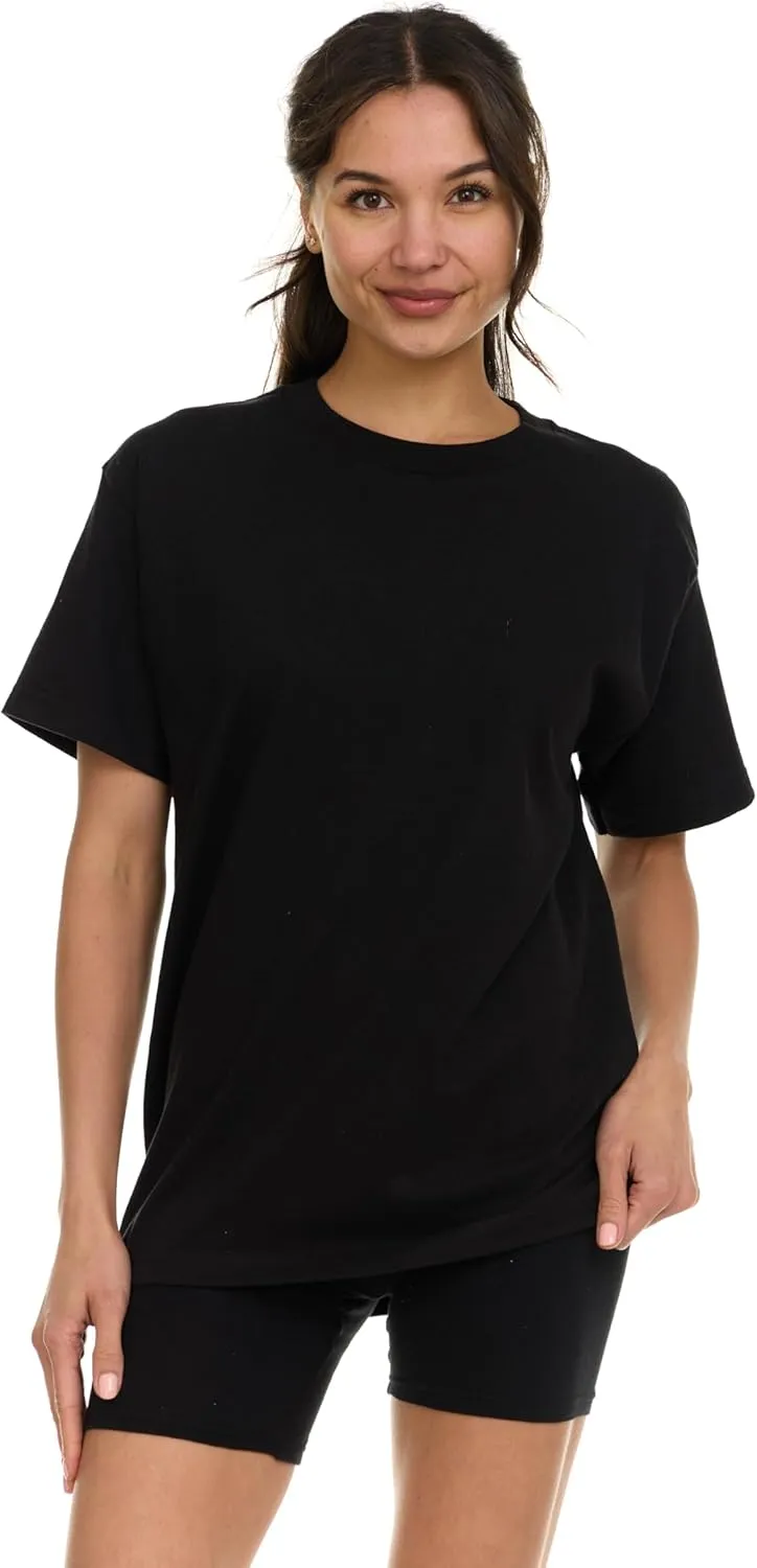 BILLIONHATS Womens Oversized Cotton T-Shirts, Crew Neck Short Sleeve Baggy Loose Tops Oversize Tees