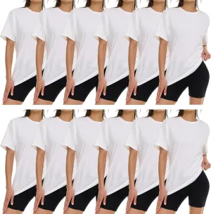 BILLIONHATS Womens Oversized Cotton T-Shirts, Crew Neck Short Sleeve Baggy Loose Tops Oversize Tees