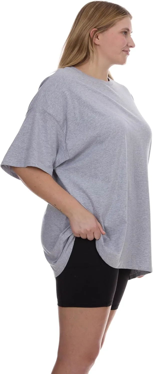 BILLIONHATS Womens Oversized Cotton T-Shirts, Crew Neck Short Sleeve Baggy Loose Tops Oversize Tees