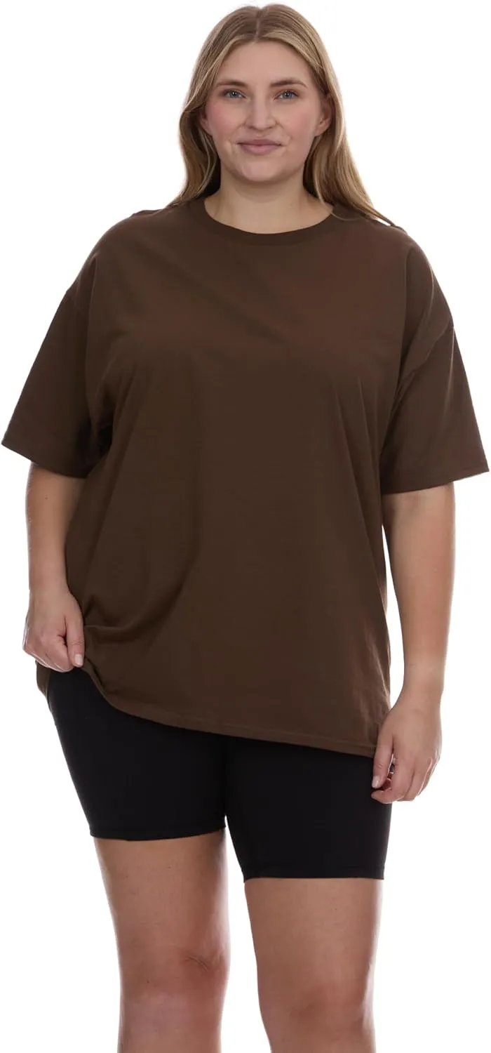 BILLIONHATS Womens Oversized Cotton T-Shirts, Crew Neck Short Sleeve Baggy Loose Tops Oversize Tees