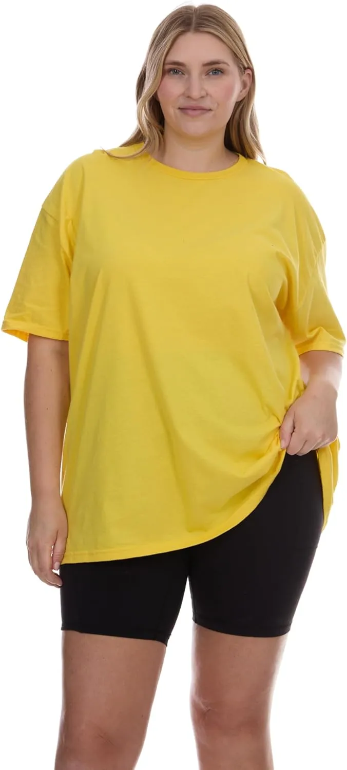 BILLIONHATS Womens Oversized Cotton T-Shirts, Crew Neck Short Sleeve Baggy Loose Tops Oversize Tees