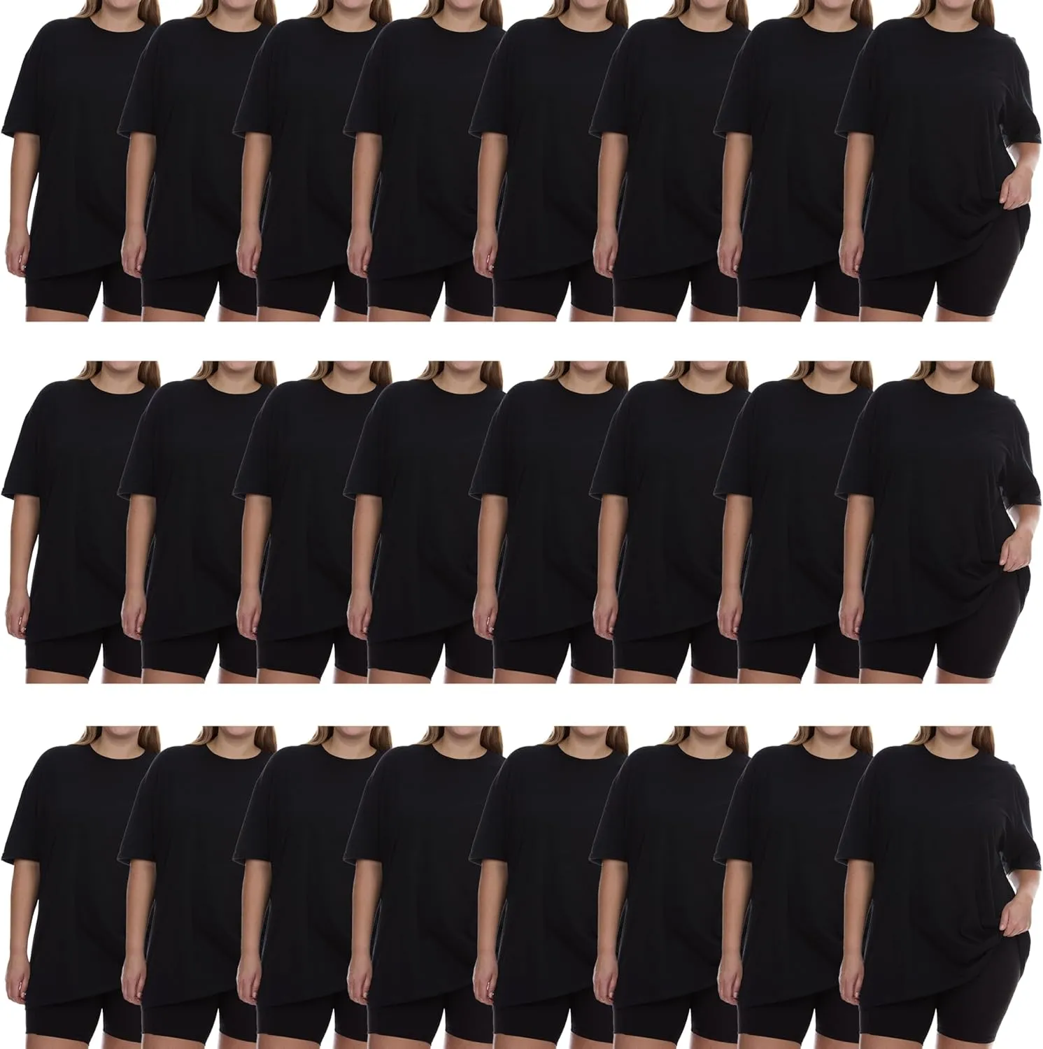 BILLIONHATS Womens Oversized Cotton T-Shirts, Crew Neck Short Sleeve Baggy Loose Tops Oversize Tees