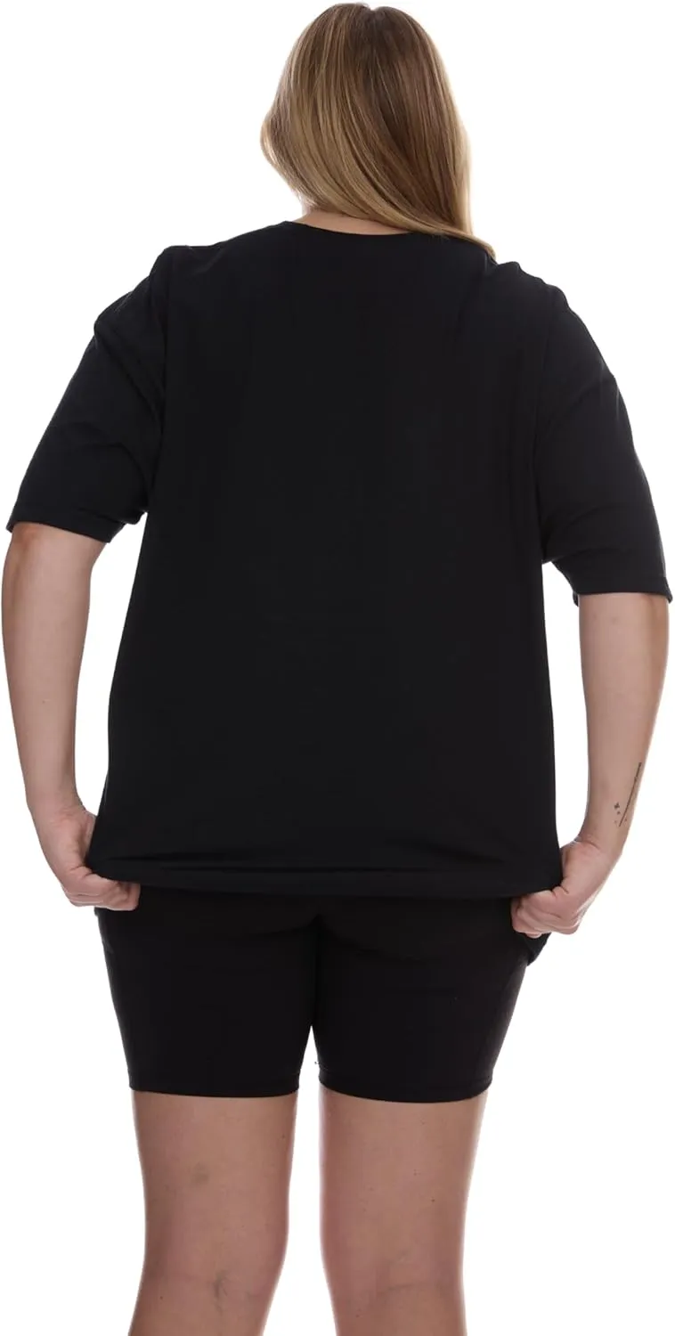BILLIONHATS Womens Oversized Cotton T-Shirts, Crew Neck Short Sleeve Baggy Loose Tops Oversize Tees