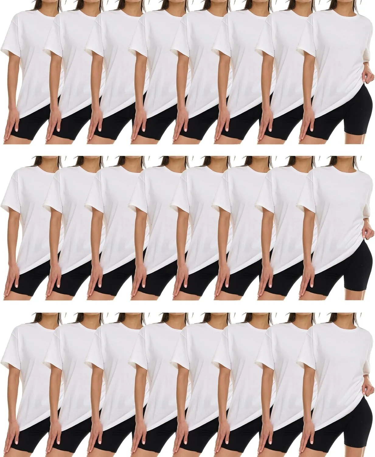 BILLIONHATS Womens Oversized Cotton T-Shirts, Crew Neck Short Sleeve Baggy Loose Tops Oversize Tees