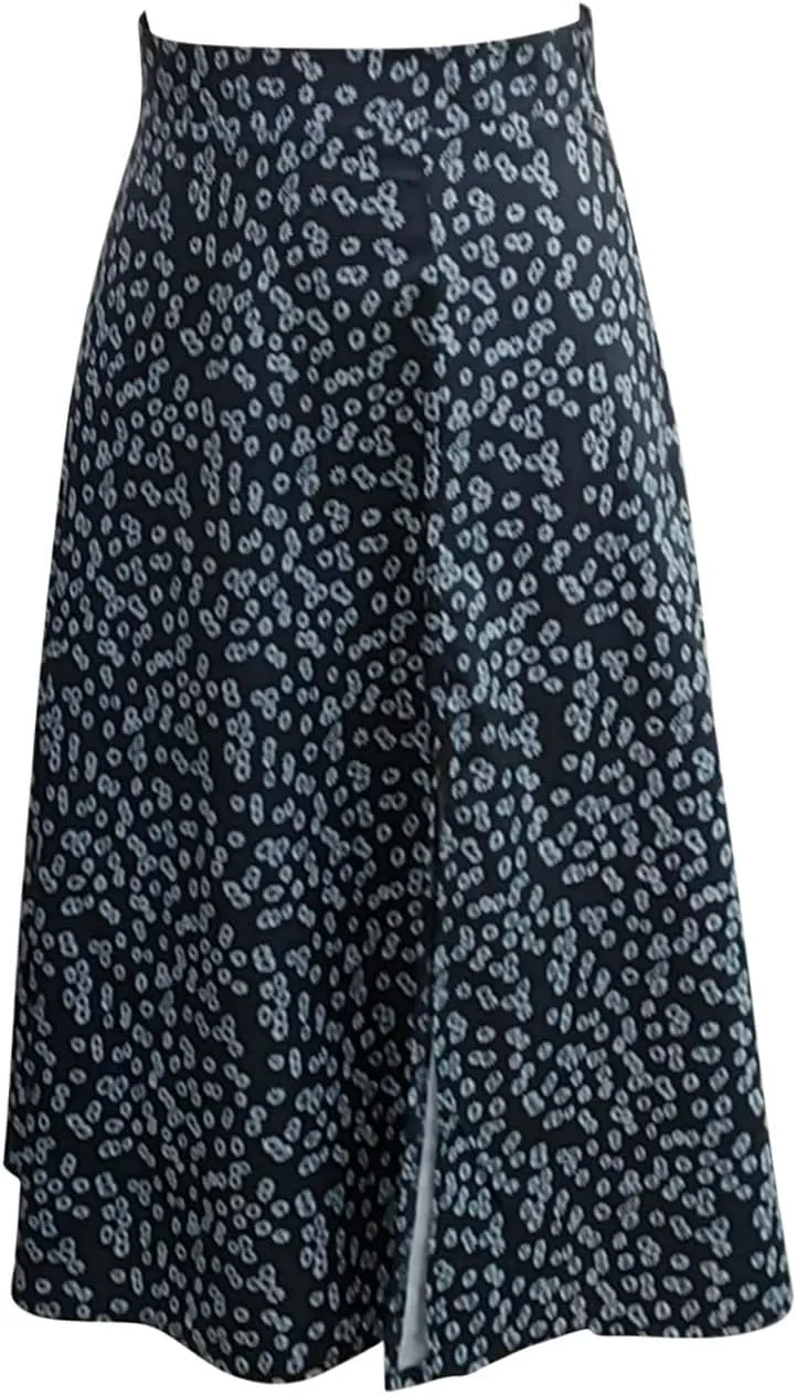 Boho Split Skirts for Women Floral Print Thigh Slit Swing High Waist A Line Midi Skirt Sexy Flared Summer Beach Skirt