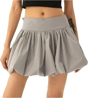 Bubble Skirts for Women Mini Summer Skirts Elastic Waist Pleated Skirts Trendy Casual Skirt Short Cute Ruffle Skirts
