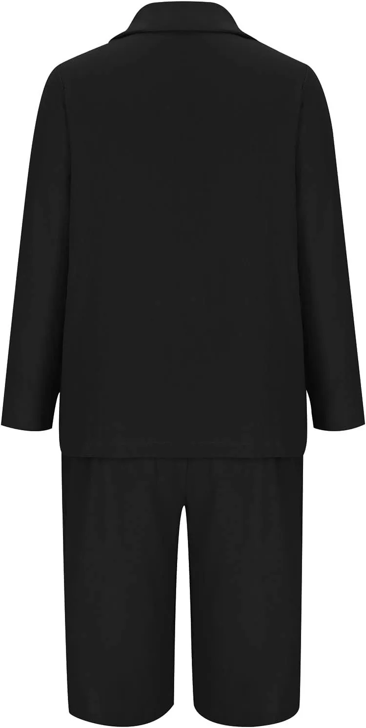 Business Casual Outfits for Women Plus Size 2 Piece Cotton Linen Blazer Sets Open Front Blazers & Suit Shorts