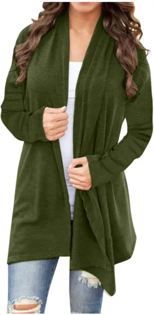Cardigan Sweaters for Women, Casual Long Sleeve Open Front Solid Lightweight Cardigan Spring Oversized Soft Jackets