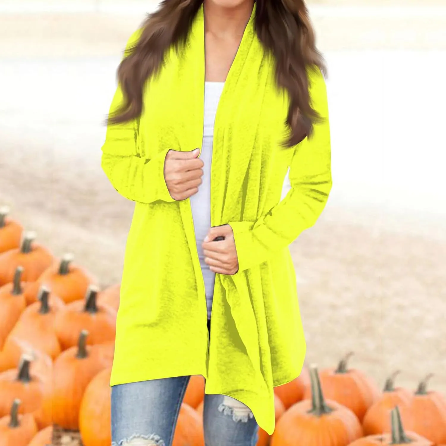 Cardigan Sweaters for Women, Casual Long Sleeve Open Front Solid Lightweight Cardigan Spring Oversized Soft Jackets