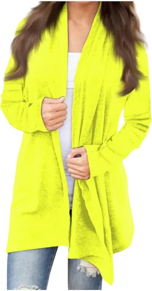 Cardigan Sweaters for Women, Casual Long Sleeve Open Front Solid Lightweight Cardigan Spring Oversized Soft Jackets