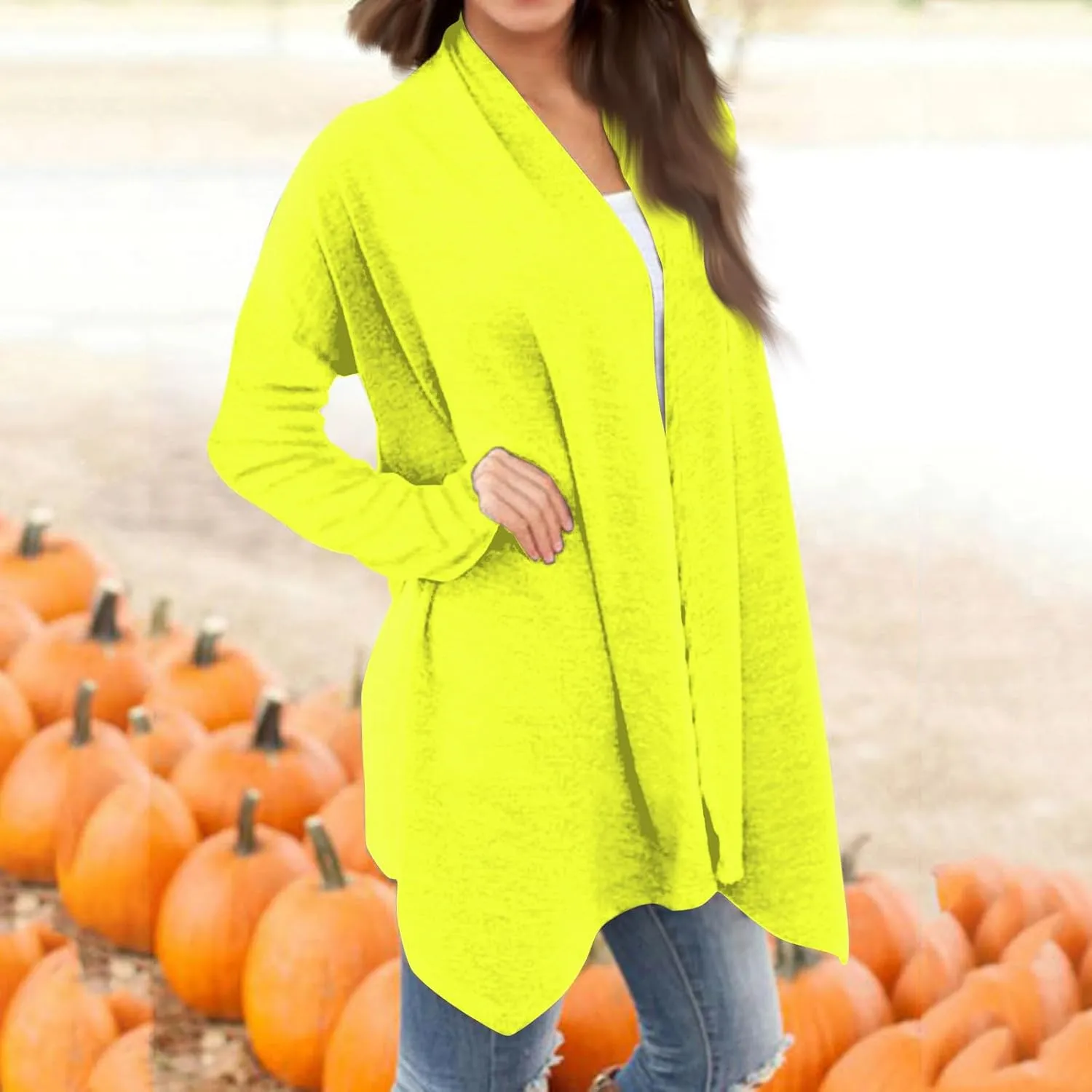 Cardigan Sweaters for Women, Casual Long Sleeve Open Front Solid Lightweight Cardigan Spring Oversized Soft Jackets